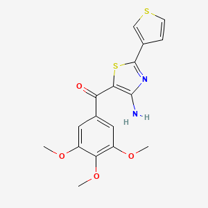 molecular formula C17H16N2O4S2 B15173936 Methanone, [4-amino-2-(3-thienyl)-5-thiazolyl](3,4,5-trimethoxyphenyl)- 