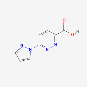 molecular formula C8H6N4O2 B1517394 6-(1H-pyrazol-1-yl)pyridazine-3-carboxylic acid CAS No. 1174307-19-7