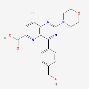molecular formula C19H17ClN4O4 B15173993 8-Chloro-4-[4-(hydroxymethyl)phenyl]-2-morpholin-4-ylpyrido[3,2-d]pyrimidine-6-carboxylic acid 