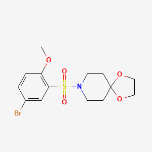 molecular formula C14H18BrNO5S B1517405 8-((5-Bromo-2-methoxyphenyl)sulfonyl)-1,4-dioxa-8-azaspiro[4.5]decane CAS No. 1296556-64-3