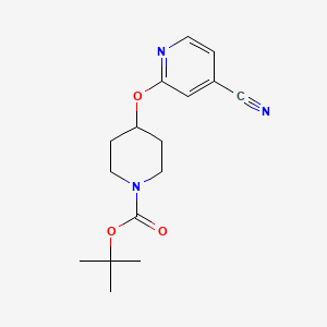 molecular formula C16H21N3O3 B1517406 tert-butyl 4-[(4-cyano-2-pyridinyl)oxy]tetrahydro-1(2H)-pyridinecarboxylate CAS No. 1065484-24-3