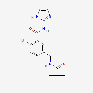 molecular formula C16H19BrN4O2 B15174065 BenzaMide, 2-broMo-5-[[(2,2-diMethyl-1-oxopropyl)aMino]Methyl]-N-1H-iMidazol-2-yl- 
