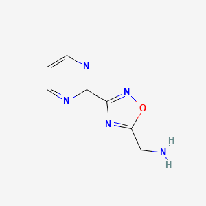 molecular formula C7H7N5O B1517410 1-[3-(2-Pyrimidinyl)-1,2,4-oxadiazol-5-YL]methanamine CAS No. 1123169-51-6