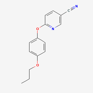 molecular formula C15H14N2O2 B1517424 6-(4-Propoxyphenoxy)nicotinonitrile CAS No. 1135282-78-8