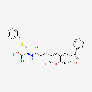 molecular formula C31H27NO6S B15174335 S-benzyl-N-[3-(5-methyl-7-oxo-3-phenyl-7H-furo[3,2-g]chromen-6-yl)propanoyl]-D-cysteine 
