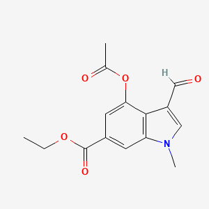 molecular formula C15H15NO5 B15174496 Ethyl 4-acetyloxy-3-formyl-1-methylindole-6-carboxylate 