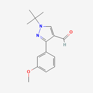 molecular formula C15H18N2O2 B1517452 1-叔丁基-3-(3-甲氧基苯基)-1H-吡唑-4-甲醛 CAS No. 1152909-04-0
