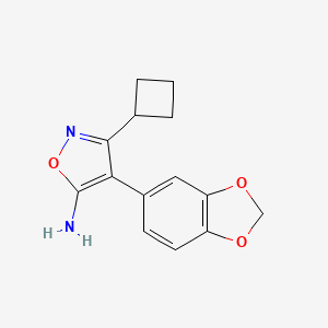 molecular formula C14H14N2O3 B1517460 4-(2H-1,3-苯并二氧杂环戊基-5-基)-3-环丁基-1,2-噁唑-5-胺 CAS No. 1097012-01-5