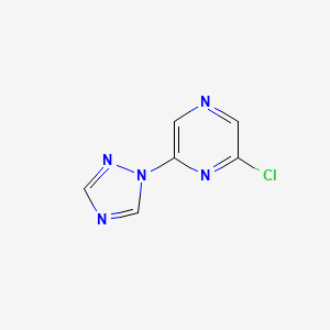 molecular formula C6H4ClN5 B1517475 2-chloro-6-(1H-1,2,4-triazol-1-yl)pyrazine CAS No. 1086110-85-1