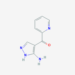 molecular formula C9H8N4O B151749 (5-Amino-1H-pyrazol-4-YL)(pyridin-2-YL)methanone CAS No. 931114-35-1