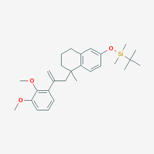 molecular formula C28H40O3Si B15174902 Naphthalene, 1-[2-(2,3-diMethoxyphenyl)-2-propen-1-yl]-6-[[(1,1-diMethylethyl)diMethylsilyl]oxy]-1,2,3,4-tetrahydro-1-Methyl- 