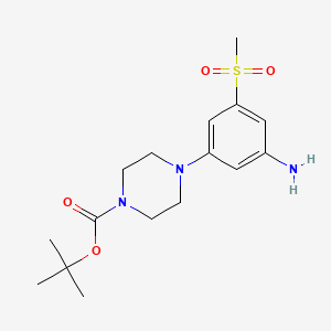 molecular formula C16H25N3O4S B15174979 tert-Butyl 4-(3-amino-5-(methylsulfonyl)phenyl)piperazine-1-carboxylate 