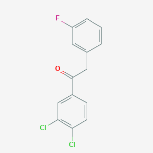 molecular formula C14H9Cl2FO B1517505 1-(3,4-二氯苯基)-2-(3-氟苯基)乙酮 CAS No. 1098344-00-3