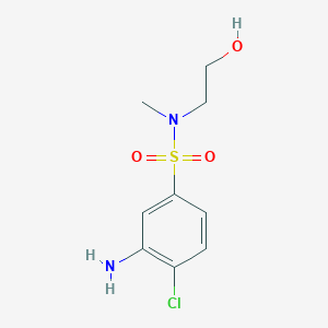 molecular formula C9H13ClN2O3S B1517506 3-Amino-4-chloro-N-(2-hydroxyethyl)-N-methylbenzenesulfonamide CAS No. 1098363-97-3