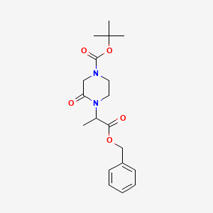 molecular formula C19H26N2O5 B15175166 Tert-butyl 4-(1-(benzyloxy)-1-oxopropan-2-yl)-3-oxopiperazine-1-carboxylate 