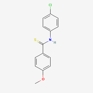 molecular formula C14H12ClNOS B15175181 Benzenecarbothioamide, N-(4-chlorophenyl)-4-methoxy- CAS No. 127351-02-4