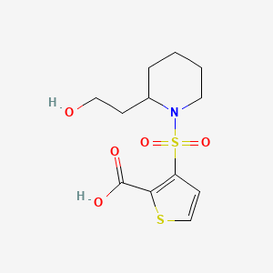 molecular formula C12H17NO5S2 B1517527 3-{[2-(2-Hydroxyethyl)piperidin-1-yl]sulfonyl}thiophene-2-carboxylic acid CAS No. 1096935-50-0