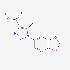 molecular formula C11H9N3O4 B1517529 1-(1,3-苯并二氧杂环-5-基)-5-甲基-1H-1,2,3-三唑-4-羧酸 CAS No. 1097050-86-6