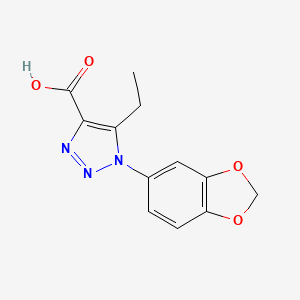 molecular formula C12H11N3O4 B1517530 1-(1,3-苯并二氧杂环-5-基)-5-乙基-1H-1,2,3-三唑-4-羧酸 CAS No. 1096980-40-3
