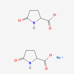 molecular formula C10H12N2NaO6- B15175347 Sodium bis(5-oxo-DL-prolinate) CAS No. 60373-59-3