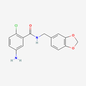 5-amino-N-(2H-1,3-benzodioxol-5-ylmethyl)-2-chlorobenzamide