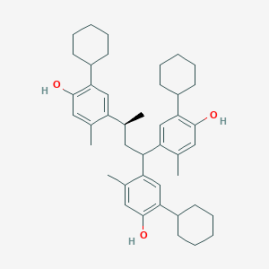 molecular formula C43H58O3 B151757 4-[(2S)-4,4-bis(5-cyclohexyl-4-hydroxy-2-methylphenyl)butan-2-yl]-2-cyclohexyl-5-methylphenol CAS No. 136602-17-0