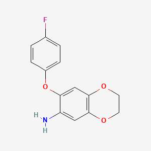 B1517573 7-(4-Fluorophenoxy)-2,3-dihydro-1,4-benzodioxin-6-amine CAS No. 1019509-34-2