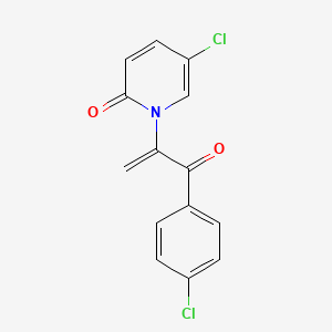 molecular formula C14H9Cl2NO2 B15175741 2(1H)-Pyridinone, 5-chloro-1-(1-(4-chlorobenzoyl)ethenyl)- CAS No. 104940-98-9