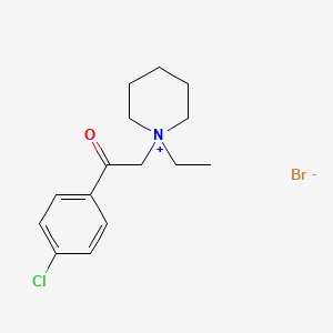 molecular formula C15H21BrClNO B15175763 1-[2-(4-Chlorophenyl)-2-oxoethyl]-1-ethylpiperidin-1-ium bromide CAS No. 6273-46-7