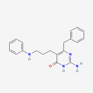 molecular formula C20H22N4O B15175789 2-Amino-6-benzyl-5-[3-(phenylamino)propyl]pyrimidin-4(1h)-one CAS No. 855-98-1