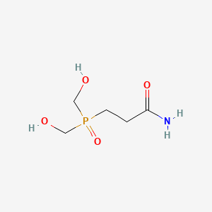 molecular formula C5H12NO4P B15175885 3-(Bis(hydroxymethyl)phosphinyl)propionamide CAS No. 85204-36-0