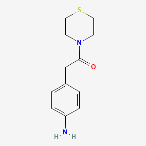 molecular formula C12H16N2OS B1517600 2-(4-Aminophenyl)-1-(thiomorpholin-4-yl)ethan-1-one CAS No. 1042798-09-3