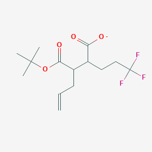 molecular formula C14H20F3O4- B15176040 Butanedioic acid, 2-(2-propen-1-yl)-3-(3,3,3-trifluoropropyl)-, 1-(1,1-dimethylethyl) ester, (2R,3R)- 
