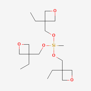 molecular formula C19H36O6Si B15176199 Tris((3-ethyloxetan-3-yl)methoxy)methylsilane CAS No. 76690-81-8