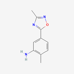 molecular formula C10H11N3O B1517623 2-Methyl-5-(3-methyl-1,2,4-oxadiazol-5-yl)aniline CAS No. 1040336-24-0