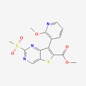 molecular formula C15H13N3O5S2 B15176259 Methyl 7-(2-methoxypyridin-3-yl)-2-methylsulfonylthieno[3,2-d]pyrimidine-6-carboxylate 