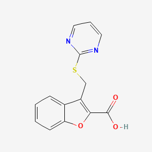 3-[(Pyrimidin-2-ylsulfanyl)methyl]-1-benzofuran-2-carboxylic acid