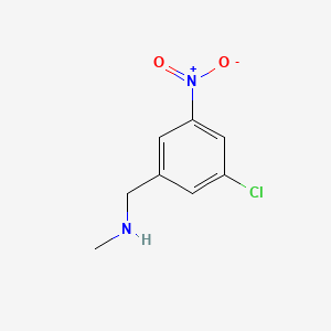 molecular formula C8H9ClN2O2 B15176292 Benzenemethanamine, 3-chloro-N-methyl-5-nitro- CAS No. 90390-38-8