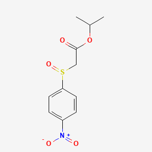 molecular formula C11H13NO5S B15176301 Acetic acid, ((4-nitrophenyl)sulfinyl)-, 1-methylethyl ester CAS No. 139326-39-9