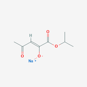 molecular formula C8H11O4.Na<br>C8H11NaO4 B15176324 Isopropyl 2,4-dioxovalerate, monosodium salt CAS No. 85392-51-4