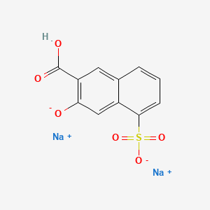 molecular formula C11H6Na2O6S B15176342 Disodium 3-hydroxy-5-sulphonato-2-naphthoate CAS No. 84145-65-3