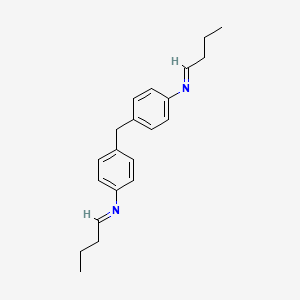 molecular formula C21H26N2 B15176432 Benzenamine, 4,4'-methylenebis(N-butylidene- CAS No. 72089-11-3