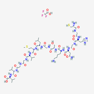 molecular formula C60H100F3N19O20S2 B15176450 H-Cys-Gly-His-Gly-Asn-Lys-Ser-Gly-Leu-Met-Val-Gly-Gly-Val-Val-OH.TFA 