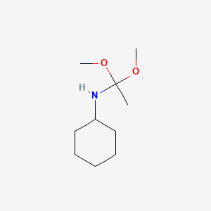 molecular formula C10H21NO2 B15176459 N-(1,1-Dimethoxyethyl)cyclohexylamine CAS No. 85168-93-0
