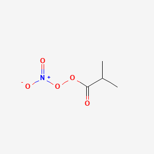 molecular formula C4H7NO5 B15176551 Peroxide, 2-methyl-1-oxopropyl nitro CAS No. 65424-60-4