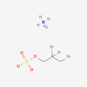 molecular formula C3H9Br2NO4S B15176867 Ammonium 2,3-dibromopropyl sulphate CAS No. 35839-50-0