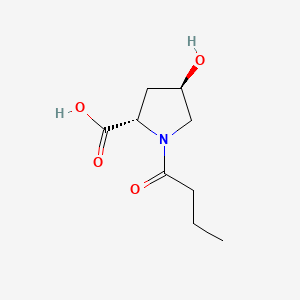 molecular formula C9H15NO4 B15176972 trans-4-Hydroxy-1-(1-oxobutyl)-L-proline CAS No. 85482-86-6