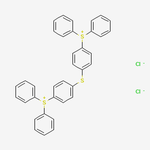 molecular formula C36H28Cl2S3 B15177013 Sulfonium, (thiodi-4,1-phenylene)bis(diphenyl-, dichloride CAS No. 74815-63-7