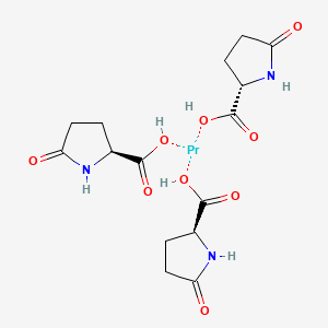 molecular formula C15H21N3O9Pr B15177051 Tris(5-oxo-L-prolinato-N1,O2)praseodymium CAS No. 74060-42-7