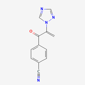 molecular formula C12H8N4O B15177256 Benzonitrile, 4-(1-oxo-2-(1H-1,2,4-triazol-1-yl)-2-propenyl)- CAS No. 104940-93-4